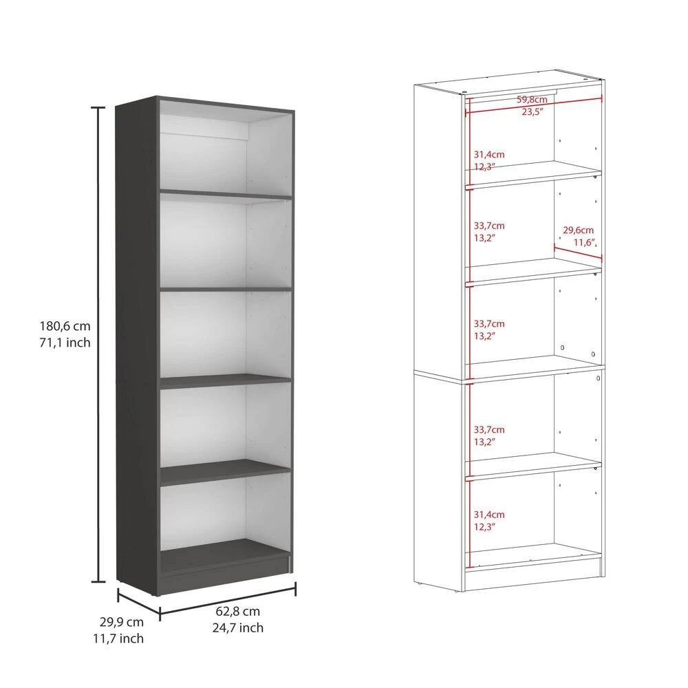 42.40 In. W X 11.70 In. D X 71.10 In. H White Particle Board Freestanding Linen Cabinet With 10 Shelves In Gray / White 4 42.40 In. W X 11.70 In. D X 71.10 In. H White Particle Board Freestanding Linen Cabinet With 10 Shelves In Gray / White - Image 4