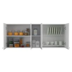 Wall Cabinet 19 In. H, 2-Doors, 2-internal Shelves, White / Light Gray -FURITURE SALE SHOP multicolor tahanbath pantry organizers z b097133158 76 1000