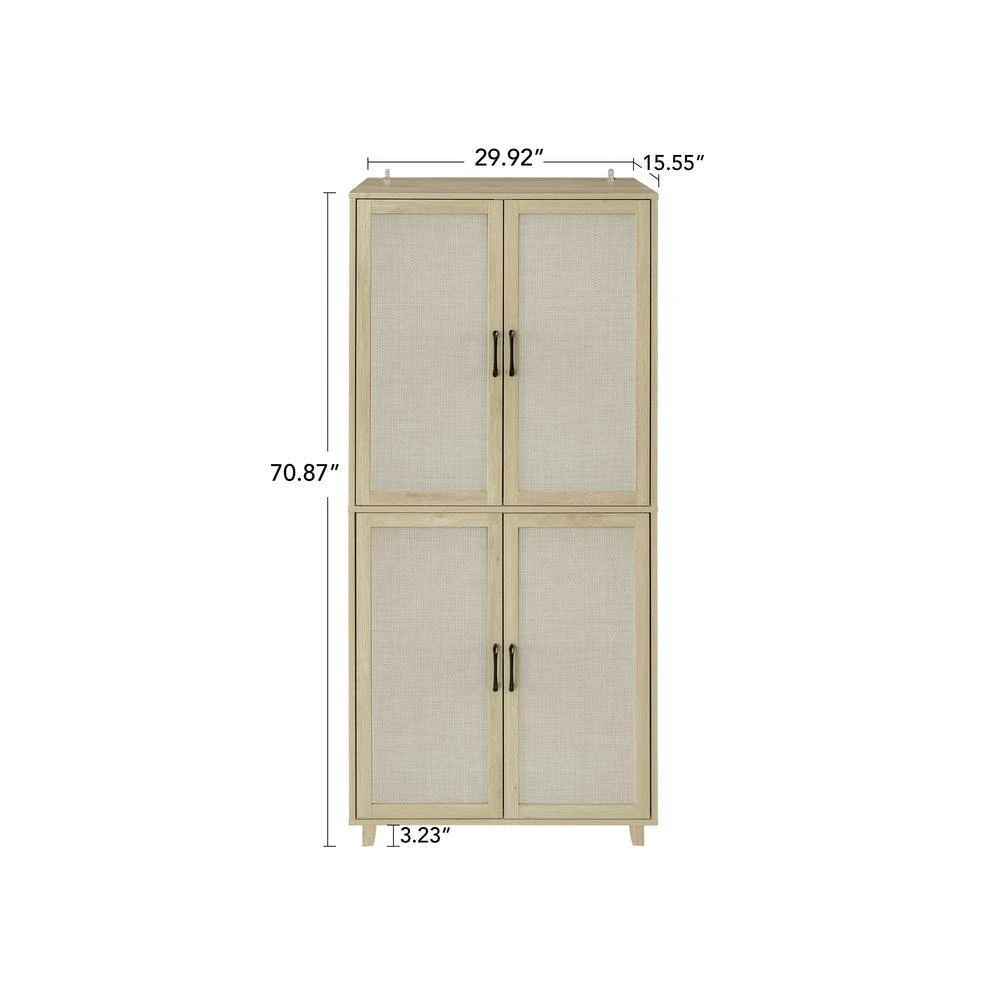 4 Door Cabinet, With 4-Adjustable Inner Shelves, Storage Cabinet, Multicolor 4 4 Door Cabinet, With 4-Adjustable Inner Shelves, Storage Cabinet, Multicolor - Image 4