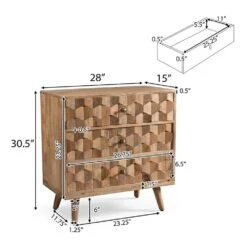 Mid-Century Modern Mango Wood 3 Drawer Chest -FURITURE SALE SHOP natural tahanbath pantry organizers z 66414 1f 1000