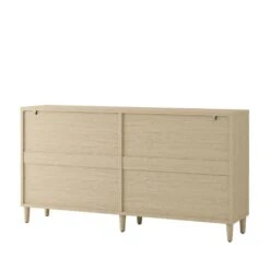 70in.Rattan Buffet Cabinet: 4-Doors, Adjustable Shelves (Easy Assembly) In Natural -FURITURE SALE SHOP natural tahanbath pantry organizers z w757127559 fa 1000