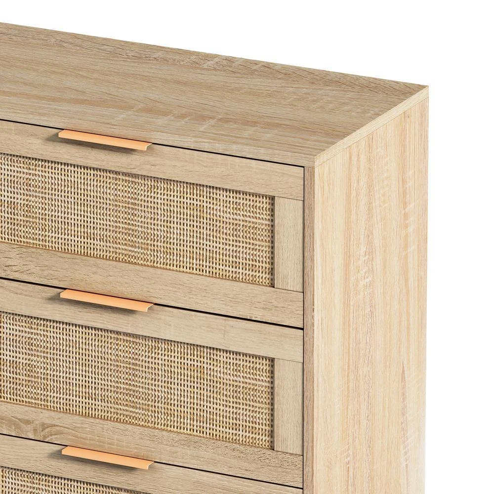 43.31 In. 6-Drawers Rattan Storage Cabinet Rattan Drawer, For Bedroom, Living Room, Natural 3 43.31 In. 6-Drawers Rattan Storage Cabinet Rattan Drawer, For Bedroom, Living Room, Natural - Image 3