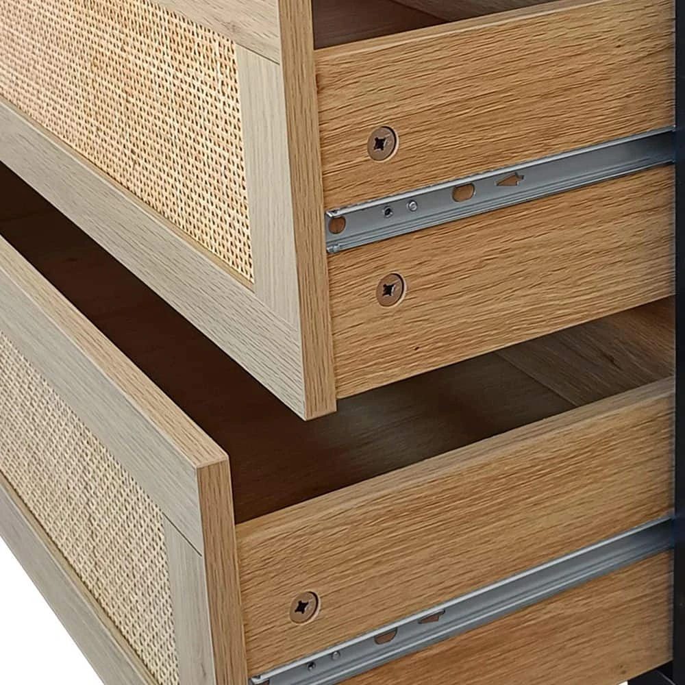 59.06 In. 6-Drawers Rattan Storage Cabinet Rattan Drawer, For Bedroom, Living Room, Natural 7 59.06 In. 6-Drawers Rattan Storage Cabinet Rattan Drawer, For Bedroom, Living Room, Natural - Image 7