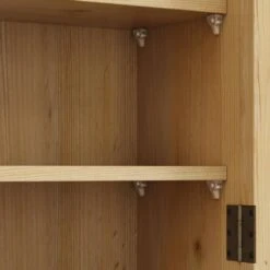 Vintage Glass Door Wall Cabinet With Storage & Towel Rack In Natural -FURITURE SALE SHOP natural tahanbath pantry organizers z w757p170145 1f 1000