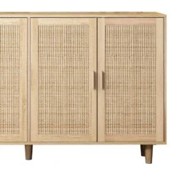 62.20"Elegant And Functional 4-Door Rattan Decorative Storage Cabinet, For Bedroom, Living Room, Office, In Natural -FURITURE SALE SHOP natural tahanbath pantry organizers z w757p190066 fa 1000