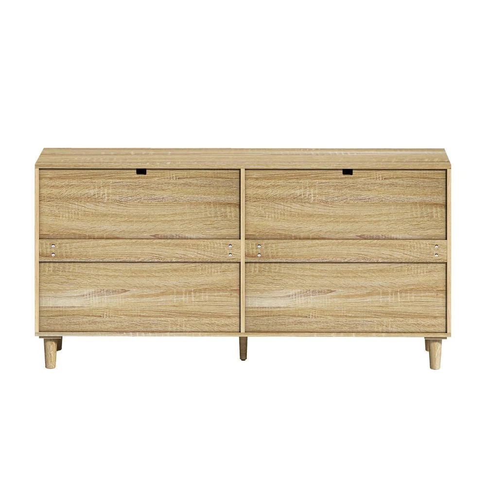 6-Drawer Rattan Dresser With Metal Handles & Wood Legs For Versatile Storage In Natural 2 6-Drawer Rattan Dresser With Metal Handles & Wood Legs For Versatile Storage In Natural - Image 2