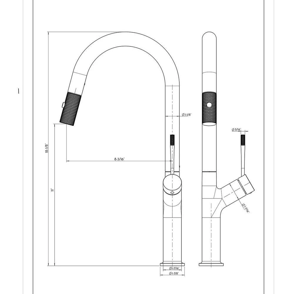 Single Handle Pull Down Sprayer Kitchen Faucet In Nickel 4 Single Handle Pull Down Sprayer Kitchen Faucet In Nickel - Image 4