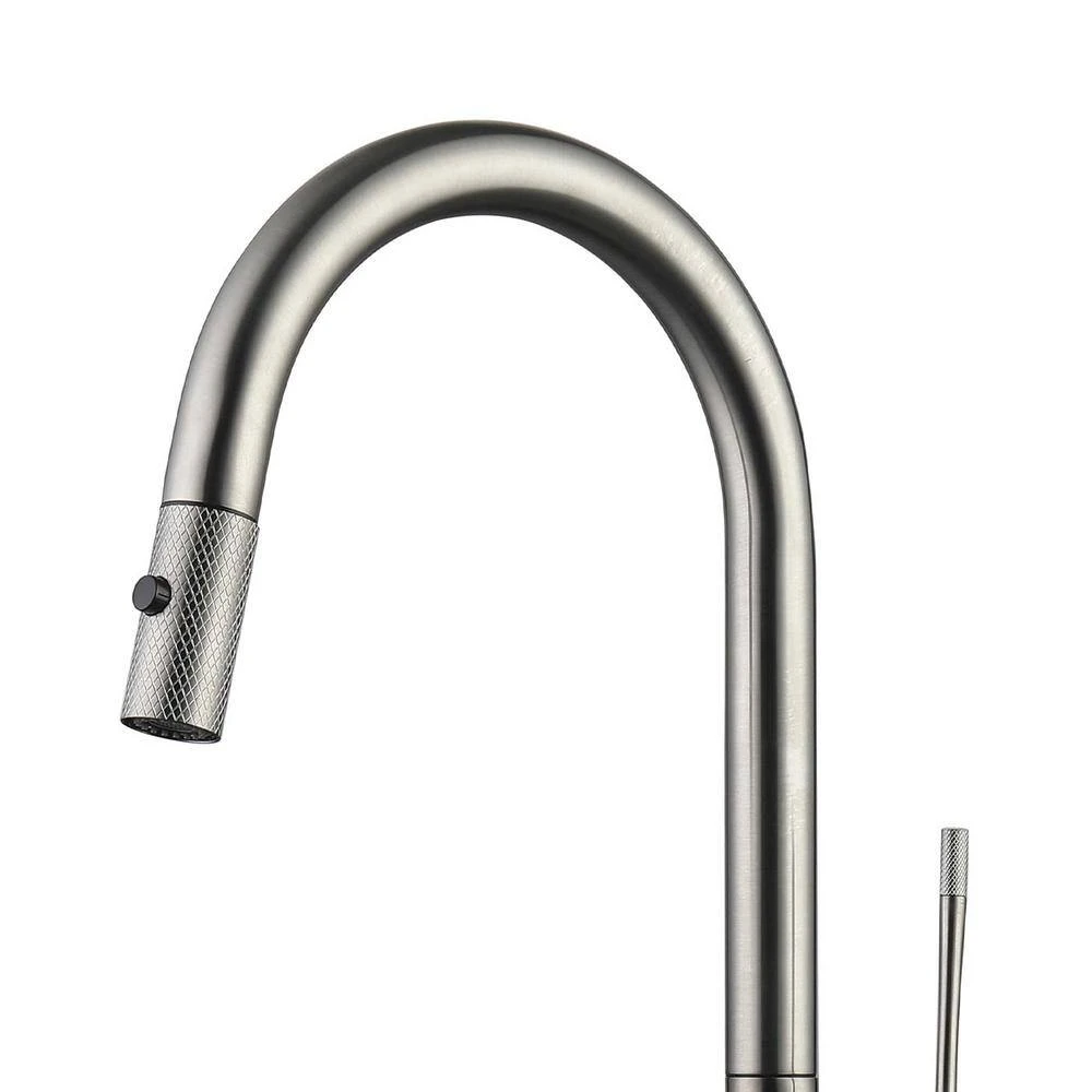 Single Handle Pull Down Sprayer Kitchen Faucet In Nickel 3 Single Handle Pull Down Sprayer Kitchen Faucet In Nickel - Image 3