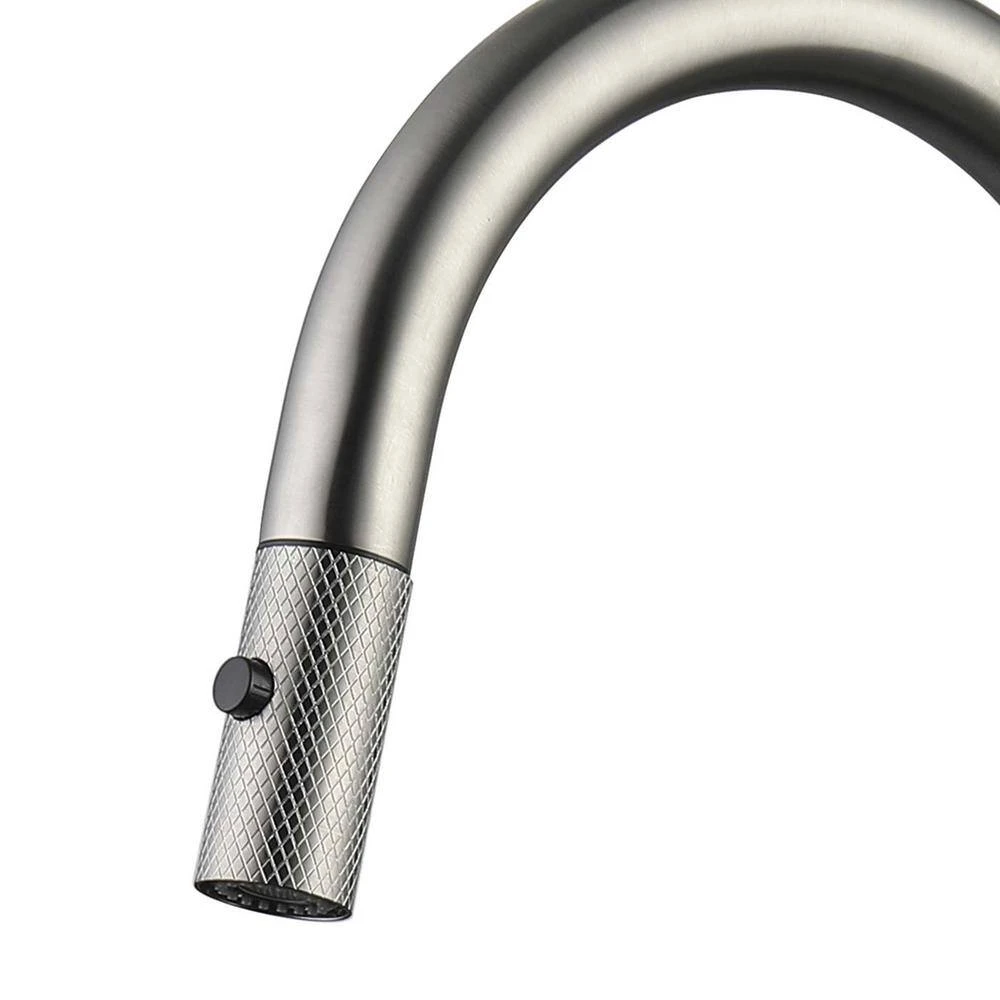 Single Handle Pull Down Sprayer Kitchen Faucet In Nickel 2 Single Handle Pull Down Sprayer Kitchen Faucet In Nickel - Image 2