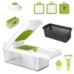 12-in-1 Vegetable Chopper With Container: Slicer, Dicer, Grater & More