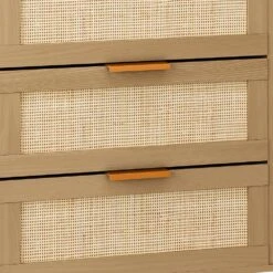 6 Drawers Rattan Dresser Rattan Drawer, Bedroom, Living Room In Oak -FURITURE SALE SHOP oak tahanbath pantry organizers z w75763040 44 1000