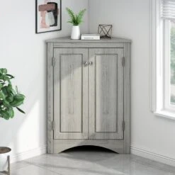 Oak Triangle Bathroom Storage Cabinet With Adjustable Shelves Freestanding Floor Cabinet For Home Kitchen 18 Oak Triangle Bathroom Storage Cabinet With Adjustable Shelves Freestanding Floor Cabinet For Home Kitchen -FURITURE SALE SHOP oak tahanbath pantry organizers z wf291467aal 1f 1000