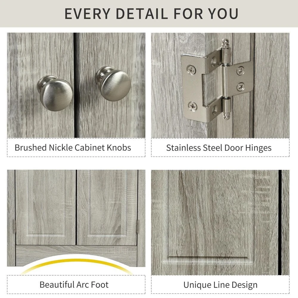 Oak Triangle Bathroom Storage Cabinet With Adjustable Shelves Freestanding Floor Cabinet For Home Kitchen 11 Oak Triangle Bathroom Storage Cabinet With Adjustable Shelves Freestanding Floor Cabinet For Home Kitchen - Image 11