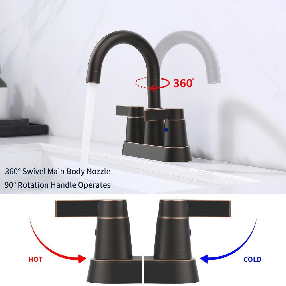 4 In. Centerset 2-Handle Bathroom Sink Faucet Vanity Faucet Bathroom Faucet In Oil Rubbed Bronze 5 4 In. Centerset 2-Handle Bathroom Sink Faucet Vanity Faucet Bathroom Faucet In Oil Rubbed Bronze - Image 5