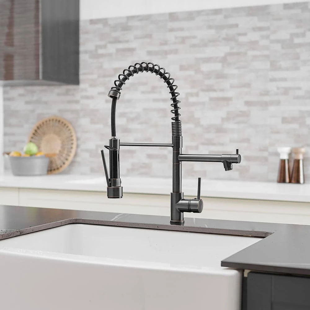 Single Handle Pull Down Sprayer Kitchen Faucet Single-Hole Brass Sink Basin Faucet In Oil Rubbed Bronze 1 Single Handle Pull Down Sprayer Kitchen Faucet Single-Hole Brass Sink Basin Faucet In Oil Rubbed Bronze