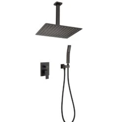 Single Handle 1-Spray Tub And Shower Faucet 1.8 GPM With Shower Head In. Matte Black Valve Included