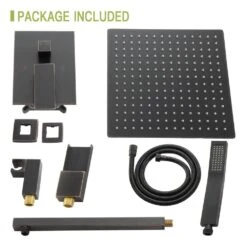 1-spray Dual 12 In. Wall Mount 1.8 GPM Shower Head And Handheld Shower Head In Oil-Rubbed Bronze -FURITURE SALE SHOP oil rubbed bronze tahanbath dual shower heads z w124381902 44 1000