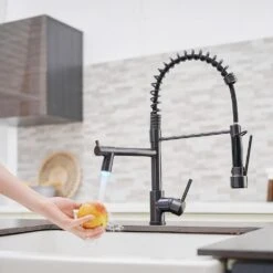 LED Kitchen Faucet With Single-Handle ? Pull Down Sprayer Kitchen Faucet, Kitchen Sink Faucet In Oil Rubbed Bronze -FURITURE SALE SHOP oil rubbed bronze tahanbath pull down kitchen faucets y xy 191 33orb led 50 1 us 1f 1000