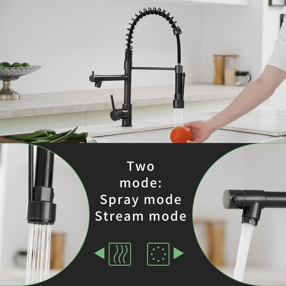 Commercial Kitchen Faucet With Pull Down Sprayer, Single Handle Single Lever Kitchen Sink Faucet 7 Commercial Kitchen Faucet With Pull Down Sprayer, Single Handle Single Lever Kitchen Sink Faucet - Image 7