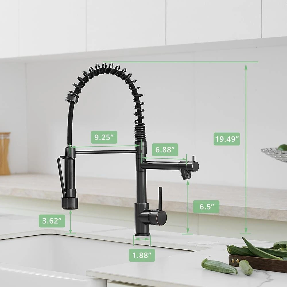 Commercial Kitchen Faucet With Pull Down Sprayer, Single Handle Single Lever Kitchen Sink Faucet 2 Commercial Kitchen Faucet With Pull Down Sprayer, Single Handle Single Lever Kitchen Sink Faucet - Image 2