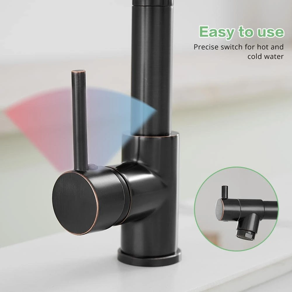 Commercial Kitchen Faucet With Pull Down Sprayer, Single Handle Single Lever Kitchen Sink Faucet 6 Commercial Kitchen Faucet With Pull Down Sprayer, Single Handle Single Lever Kitchen Sink Faucet - Image 6