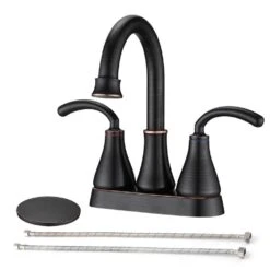 Titus Double Handle Wall Mounted Bathroom Faucet In Oil-Rubbed Bronze