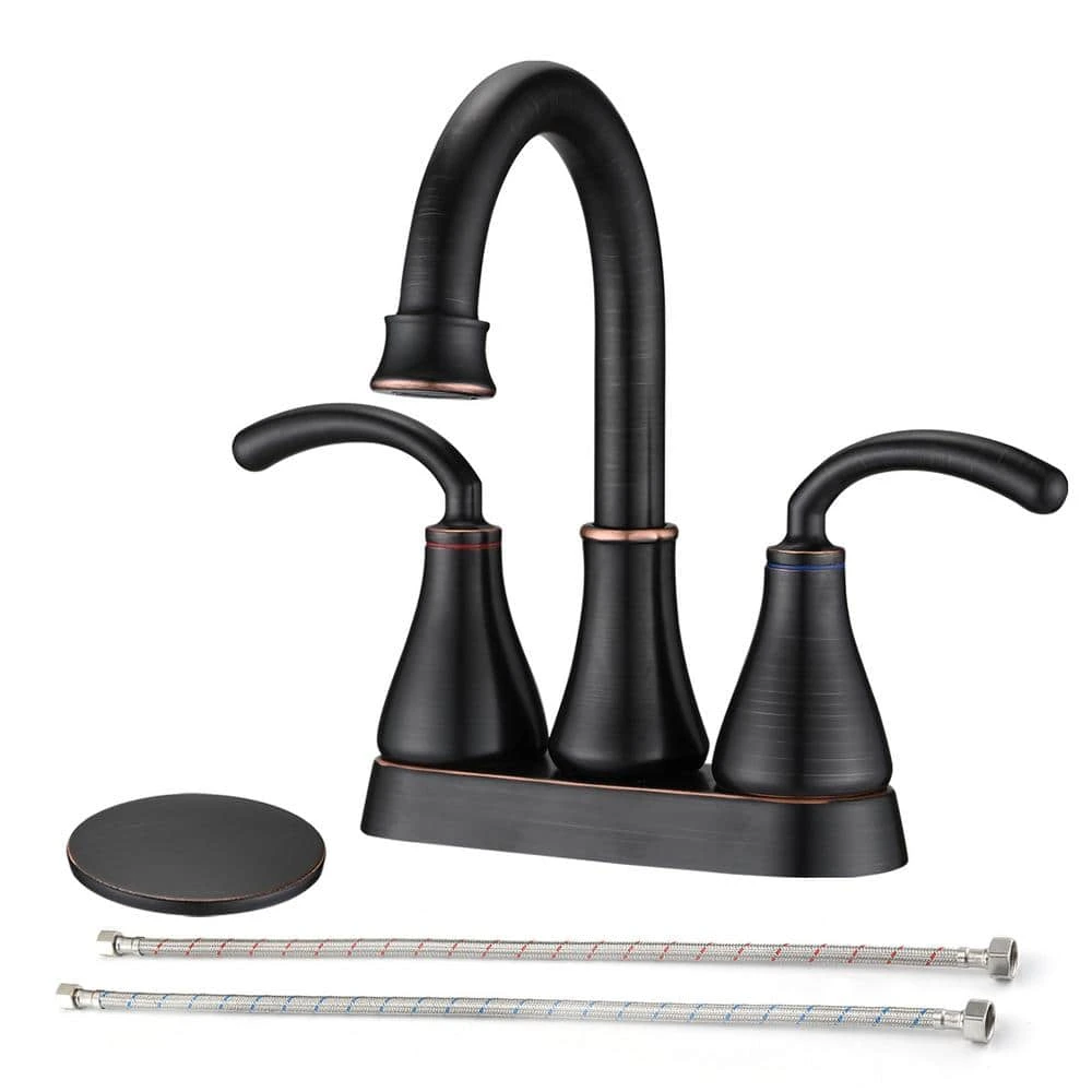 Titus Double Handle Wall Mounted Bathroom Faucet In Oil-Rubbed Bronze 1 Titus Double Handle Wall Mounted Bathroom Faucet In Oil-Rubbed Bronze
