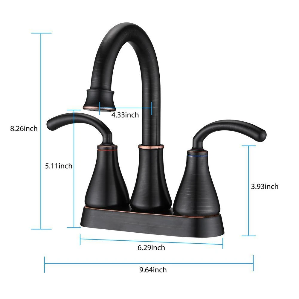 Titus Double Handle Wall Mounted Bathroom Faucet In Oil-Rubbed Bronze 2 Titus Double Handle Wall Mounted Bathroom Faucet In Oil-Rubbed Bronze - Image 2