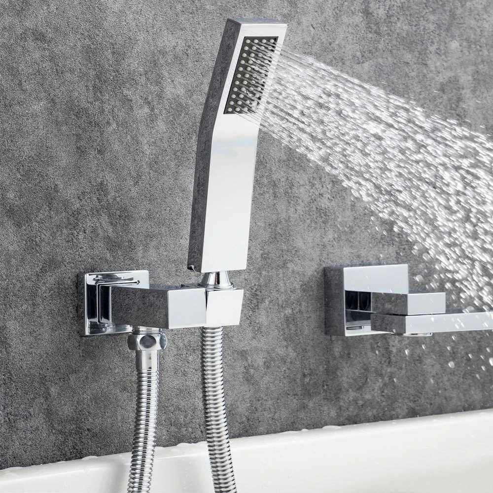 Single Handle 2-Spray 1.8 GPM Waterfall Bathtub Swivel Tub And Shower Faucet With Hand Shower In Polished Chrome 6 Single Handle 2-Spray 1.8 GPM Waterfall Bathtub Swivel Tub And Shower Faucet With Hand Shower In Polished Chrome - Image 6