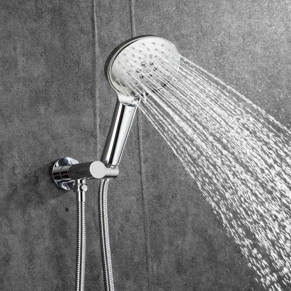 3-Spray Patterns With 2.5 GPM 12 In. Ceiling Mounted Dual Shower Heads Shower System Mix Set In Polished Chrome 5 3-Spray Patterns With 2.5 GPM 12 In. Ceiling Mounted Dual Shower Heads Shower System Mix Set In Polished Chrome - Image 5