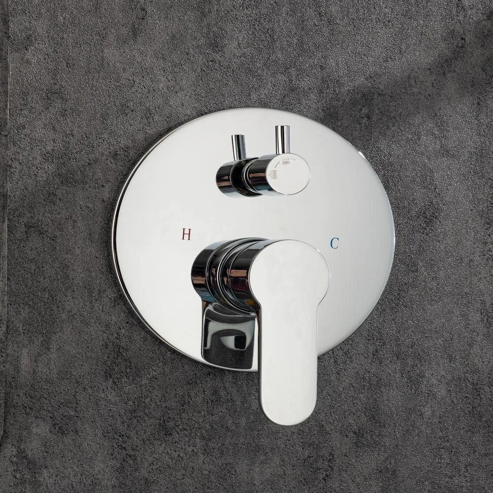 3-Spray Patterns With 2.5 GPM 12 In. Ceiling Mounted Dual Shower Heads Shower System Mix Set In Polished Chrome 3 3-Spray Patterns With 2.5 GPM 12 In. Ceiling Mounted Dual Shower Heads Shower System Mix Set In Polished Chrome - Image 3