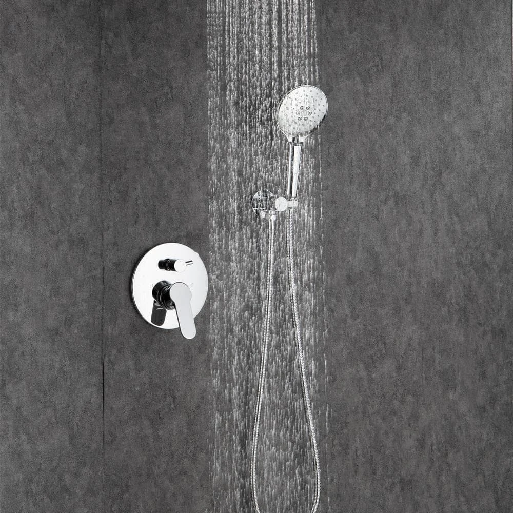 3-Spray Patterns With 2.5 GPM 12 In. Ceiling Mounted Dual Shower Heads Shower System Mix Set In Polished Chrome 6 3-Spray Patterns With 2.5 GPM 12 In. Ceiling Mounted Dual Shower Heads Shower System Mix Set In Polished Chrome - Image 6