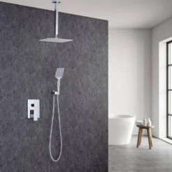 3-Spray Patterns With 2.5 GPM 12 In. Ceiling Mount Dual Shower Heads In Polished Chrome 17 3-Spray Patterns With 2.5 GPM 12 In. Ceiling Mount Dual Shower Heads In Polished Chrome -FURITURE SALE SHOP polished chrome dual shower heads w1194 d97205cp kxc 31 1000