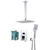 3-Spray Patterns With 2.5 GPM 12 In. Ceiling Mount Dual Shower Heads In Polished Chrome