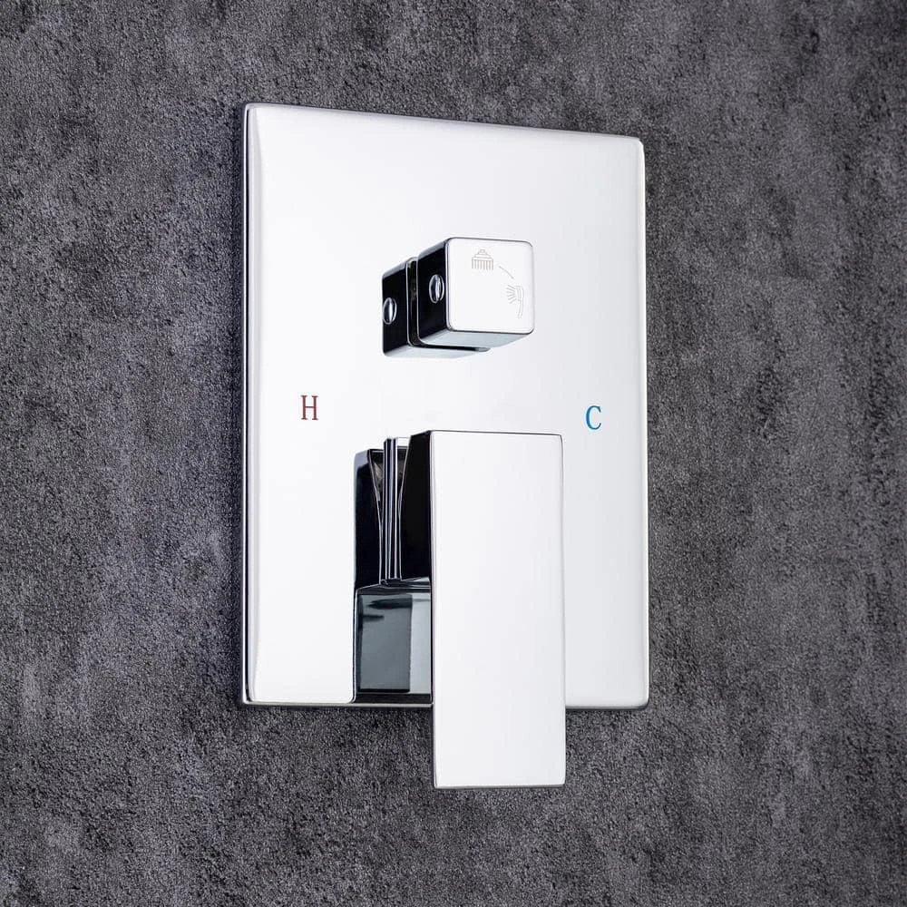 3-Spray Patterns With 2.5 GPM 12 In. Ceiling Mount Dual Shower Heads In Polished Chrome 2 3-Spray Patterns With 2.5 GPM 12 In. Ceiling Mount Dual Shower Heads In Polished Chrome - Image 2