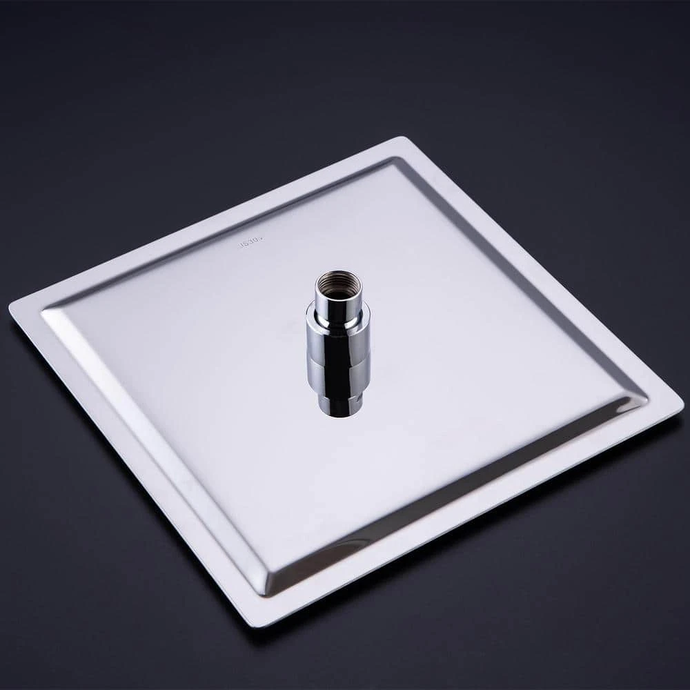 1-Spray Patterns With 2.5 GPM 10 In. Wall Mount Rain Fixed Shower Head In Polished Chrome (Valve Included) 7 1-Spray Patterns With 2.5 GPM 10 In. Wall Mount Rain Fixed Shower Head In Polished Chrome (Valve Included) - Image 7