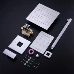 1-Spray Patterns With 2.5 GPM 10 In. Wall Mount Rain Fixed Shower Head In Polished Chrome (Valve Included) 18 1-Spray Patterns With 2.5 GPM 10 In. Wall Mount Rain Fixed Shower Head In Polished Chrome (Valve Included) -FURITURE SALE SHOP polished chrome fixed shower heads pzz 93101 cp zq fa 1000