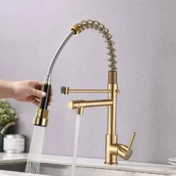 Single Handle Pull Down Sprayer Kitchen Faucet In Polished Gold 15 Single Handle Pull Down Sprayer Kitchen Faucet In Polished Gold -FURITURE SALE SHOP polished gold tahanbath pull down kitchen faucets z w122552781 31 1000