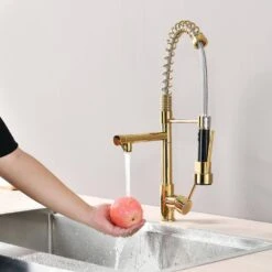 Single Handle Pull Down Sprayer Kitchen Faucet In Polished Gold 12 Single Handle Pull Down Sprayer Kitchen Faucet In Polished Gold -FURITURE SALE SHOP polished gold tahanbath pull down kitchen faucets z w122552781 44 1000