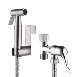 Single Bidet Faucet With Handle In Silver
