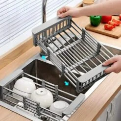 Silver Stainless Steel Retractable Dish Rack To Solve Fruit And Vegetable Solution 19 Silver Stainless Steel Retractable Dish Rack To Solve Fruit And Vegetable Solution -FURITURE SALE SHOP silver tahanbath dish racks ct cl 75rglp 31 1000