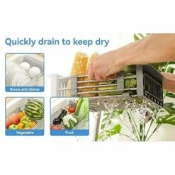 Silver Stainless Steel Retractable Dish Rack To Solve Fruit And Vegetable Solution 12 Silver Stainless Steel Retractable Dish Rack To Solve Fruit And Vegetable Solution -FURITURE SALE SHOP silver tahanbath dish racks ct cl 75rglp 66 1000
