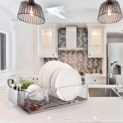 Dish Drying Rack Stainless Steel Dish Rack W/ Drainboard Cutlery Holder Kitchen Dish Organizer 15 Dish Drying Rack Stainless Steel Dish Rack W/ Drainboard Cutlery Holder Kitchen Dish Organizer -FURITURE SALE SHOP silver tahanbath dish racks d01027hahsw 31 1000