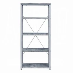 24 In. W X 11 In. D X 54 In. H Silver Wood Freestanding Linen Cabinet With 5 Shelves For Home Office In Silver