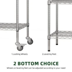 47 In. Heavy-Duty Adjustable Rolling Metal Shelf: 5-Tier Storage Solution For Kitchen, Closet And More In Silver -FURITURE SALE SHOP silver tahanbath pantry organizers z t2398p286350 44 1000