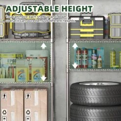 47 In. Heavy-Duty Adjustable Rolling Metal Shelf: 5-Tier Storage Solution For Kitchen, Closet And More In Silver -FURITURE SALE SHOP silver tahanbath pantry organizers z t2398p286350 66 1000