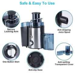 2-Speed Centrifugal Juicer: 1000W, 17 Oz. Cup, 54 Oz .Pulp Collector And 3.6 In. Chute -FURITURE SALE SHOP silver tahanbath specialty kitchen gadgets z w465p230331 44 1000