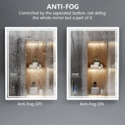 24 In.W X 32 In.L Framed Rectangular Aluminium Dimmable Wall Bathroom Vanity Mirror In Silver With LED Light -FURITURE SALE SHOP silver tahanbath vanity mirrors q dr fyh0601 hh 40 1000