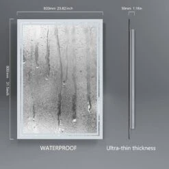 24 In.W X 32 In.L Framed Rectangular Aluminium Dimmable Wall Bathroom Vanity Mirror In Silver With LED Light -FURITURE SALE SHOP silver tahanbath vanity mirrors q dr fyh0601 hh 66 1000