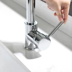 Single Handle Deck Mount Pull Down Sprayer Kitchen Faucet In Silver -FURITURE SALE SHOP siver pull down kitchen faucets q xy 289c 45 c3 1000